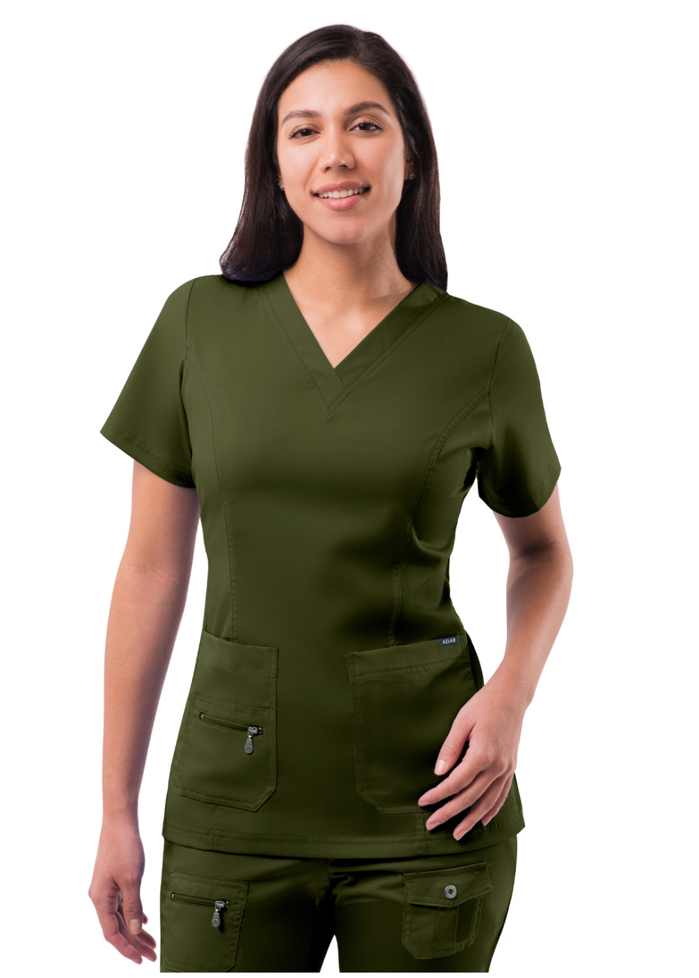 ADAR Elevated V-Neck Scrub Top w/ Zipper P4212 ( paired with #4100 pant or #7104 jogger)