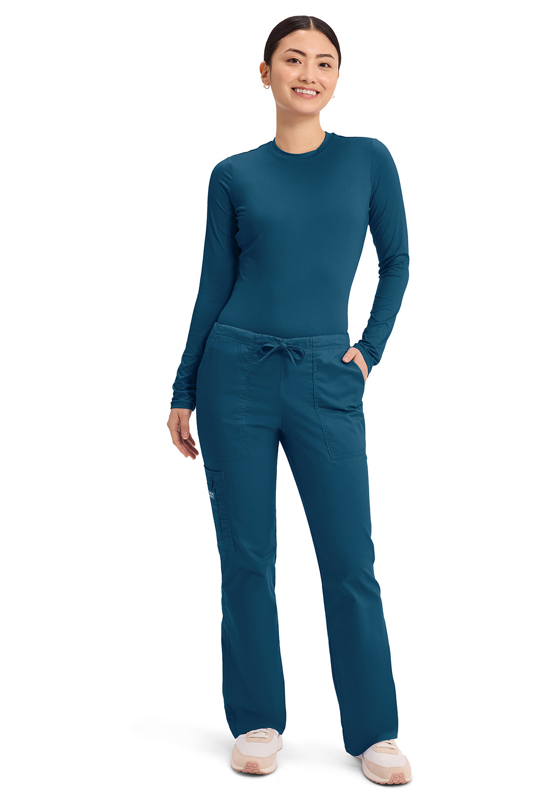 Cherokee Mid Rise Drawstring Cargo Pant WW Core Stretch 4044